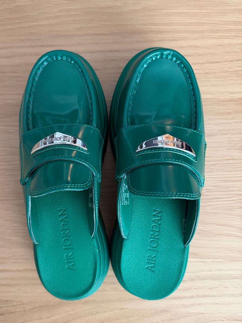Jordan Teal Slip-On Mule with Silver Accent